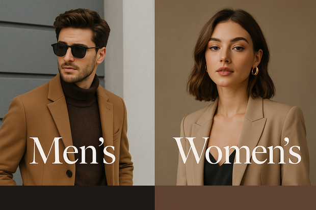 Beautiful banner section with two portrait images for men's and women's categories